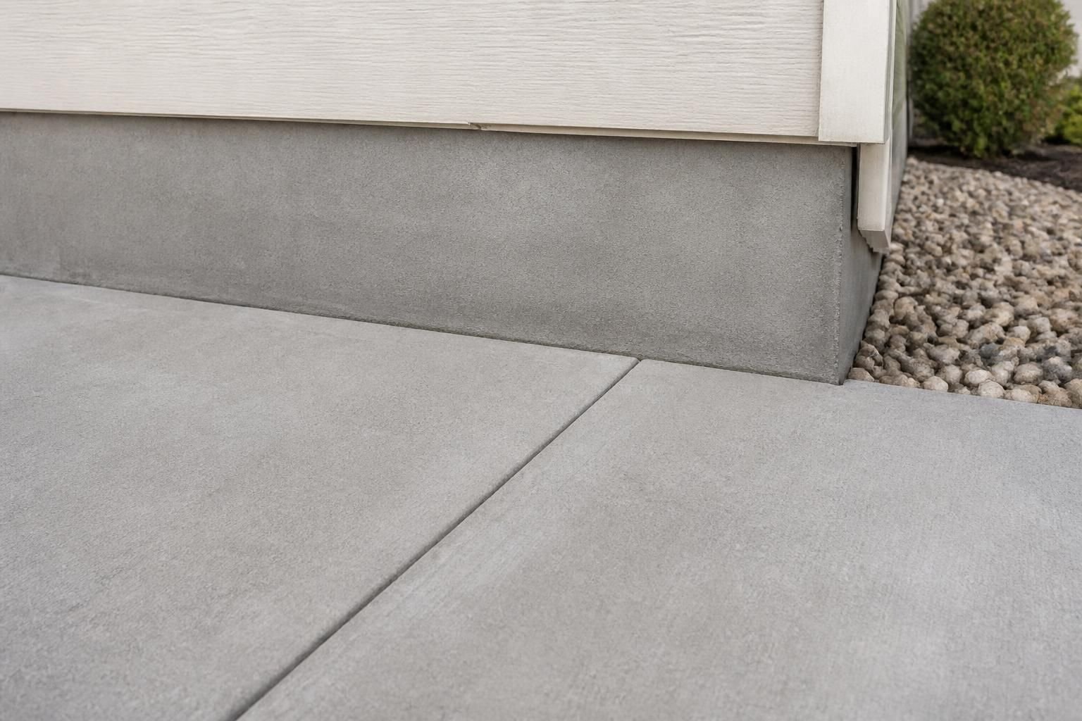 Repaired slab foundation with clean concrete surfaces.